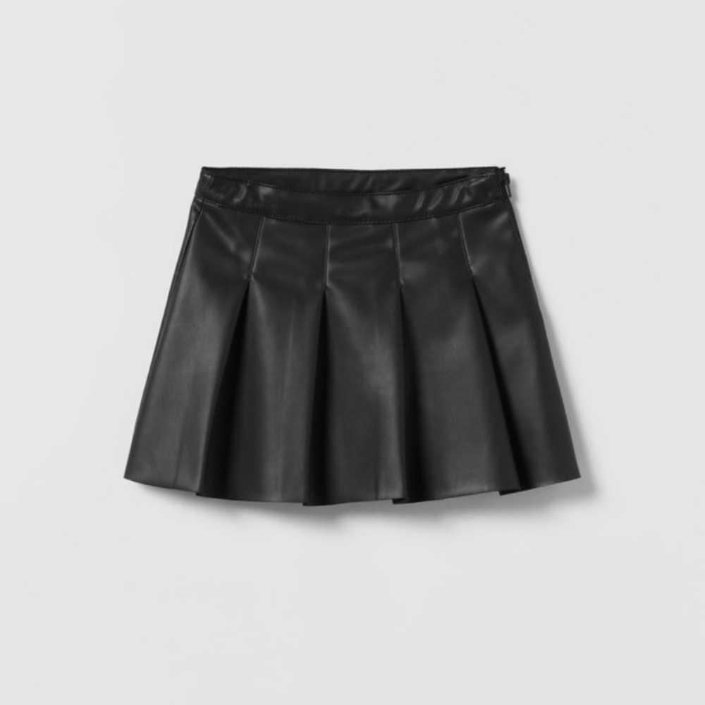 FAUX LEATHER BOX PLEAT SKIRT Baby Girl Zara